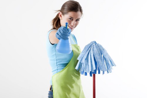 Professional hard floor cleaning in a Surrey home hallway