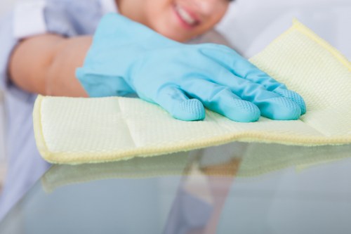 Upholstery cleaning service for a fabric sofa in a Surrey home