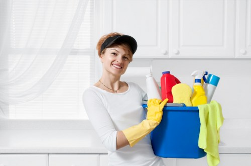 Support staff reviewing an oven cleaning complaint record