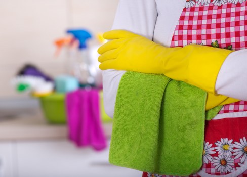 Local Surrey cleaning team preparing a home for regular upkeep