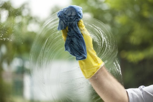 Commercial cleaner working in a Surrey business premises
